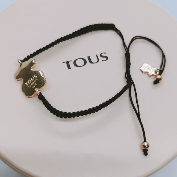 TOUS Bracelet Rose Vermeil Silver Super Power Bracelet with Cord and Turquoise - Picture 4 of 10